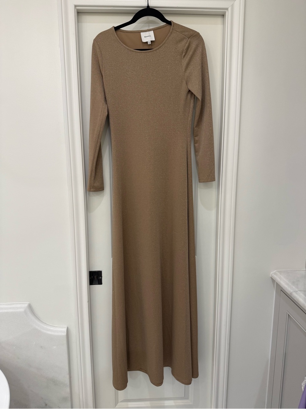 Reformation Long-Sleeve Taupe Maxi Dress